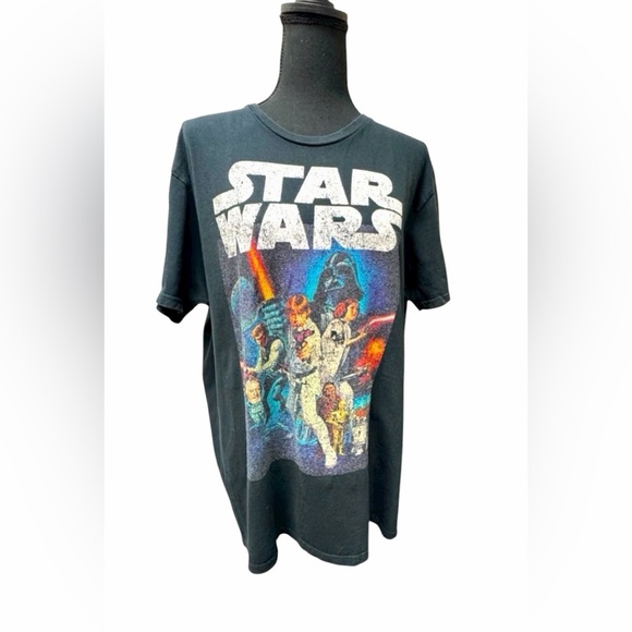 Star Wars Tops - Star Wars Cotton Adult Graphic T-Shirt - Black size Large